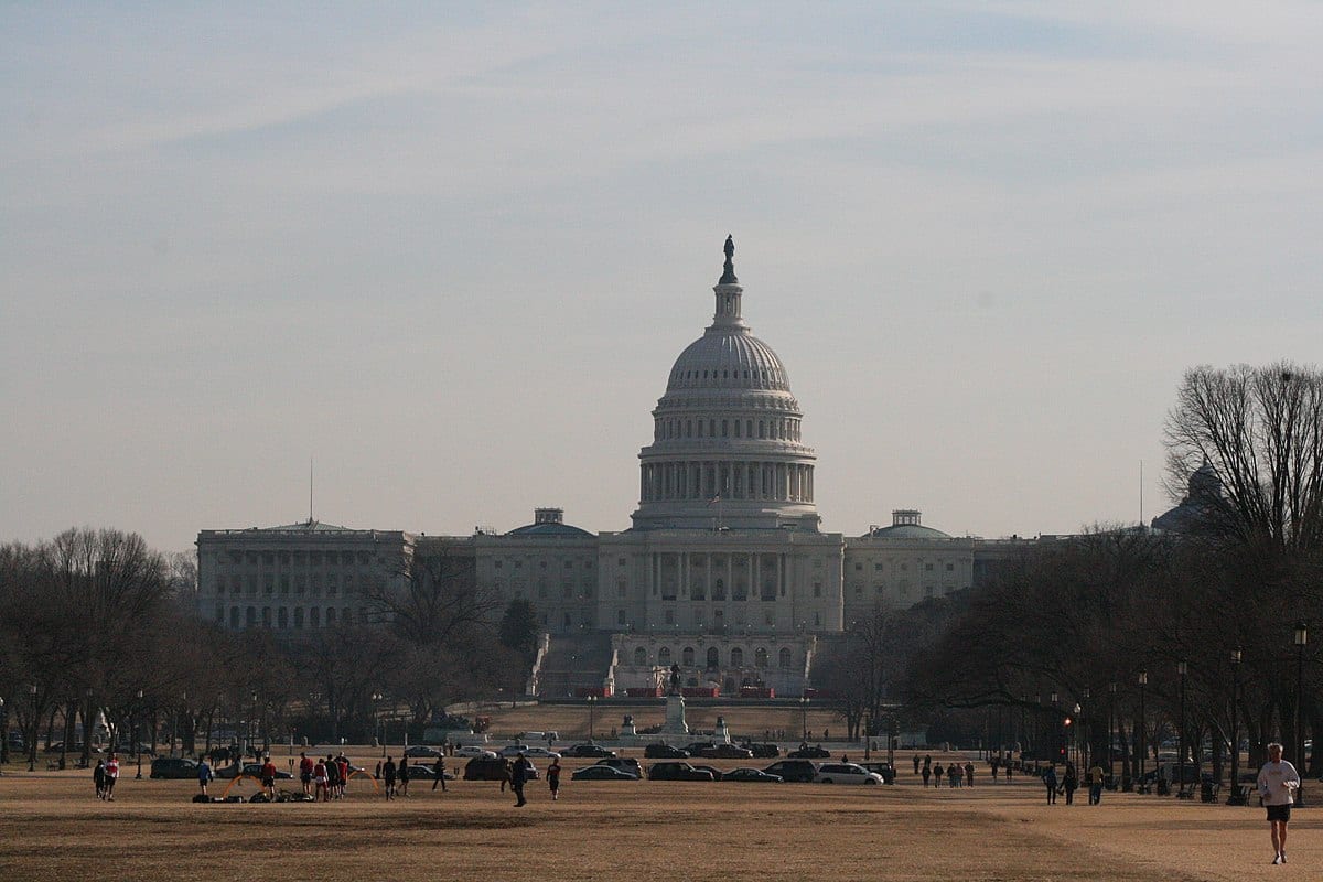 A photograph of the U.S. Capitol building taken from the National Mall