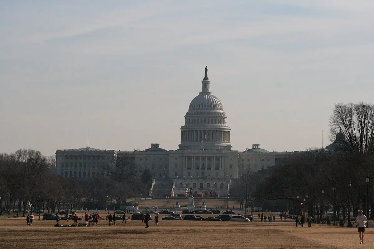 A photograph of the U.S. Capitol building taken from the National Mall