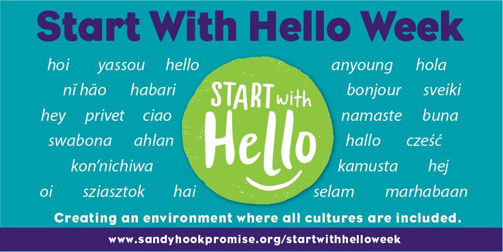 Start With Hello Week Social Media Action Kit — Sandy Hook Promise