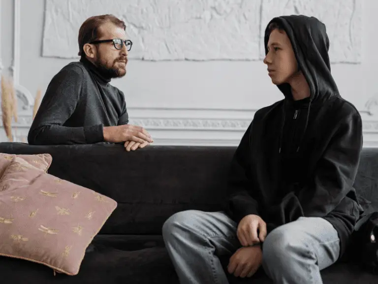 Student talking to a trusted adult