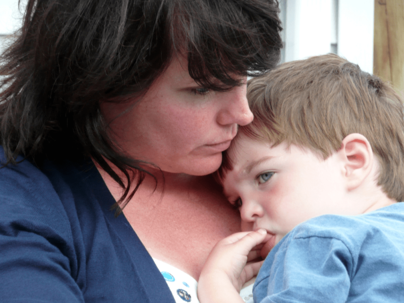 Nicole holds her son Dylan, who was murdered at Sandy Hook Elementary School.