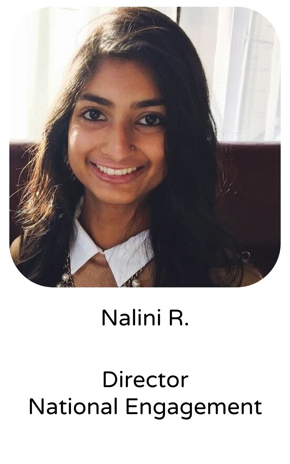 Nalini R, Director, National Engagement