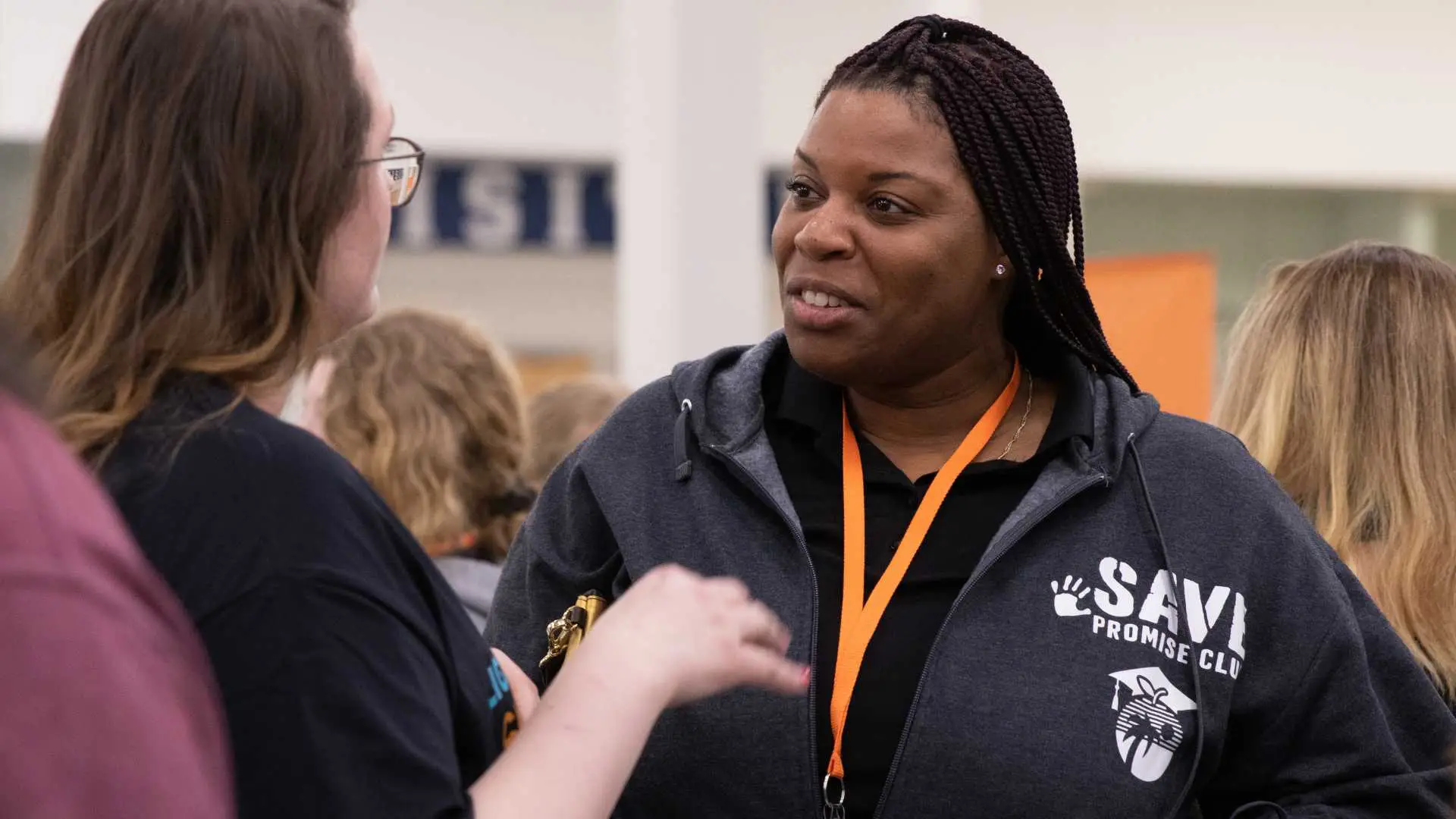 Trusted Adults discussing their SAVE Promise Club.