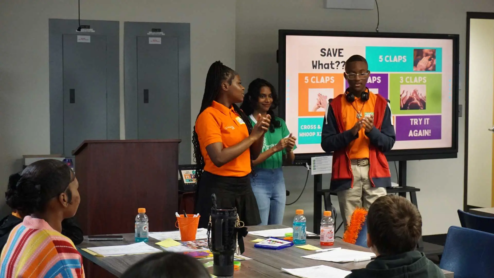 Students at a youth leadership training