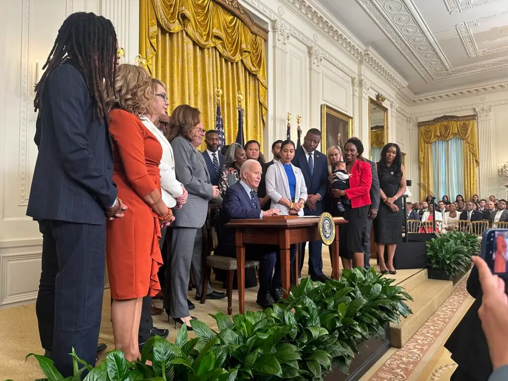 President Biden and Vice President Harris marked the one-year anniversary of the Office of Gun Violence Prevention at the White House