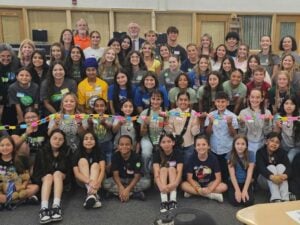 A large group of students