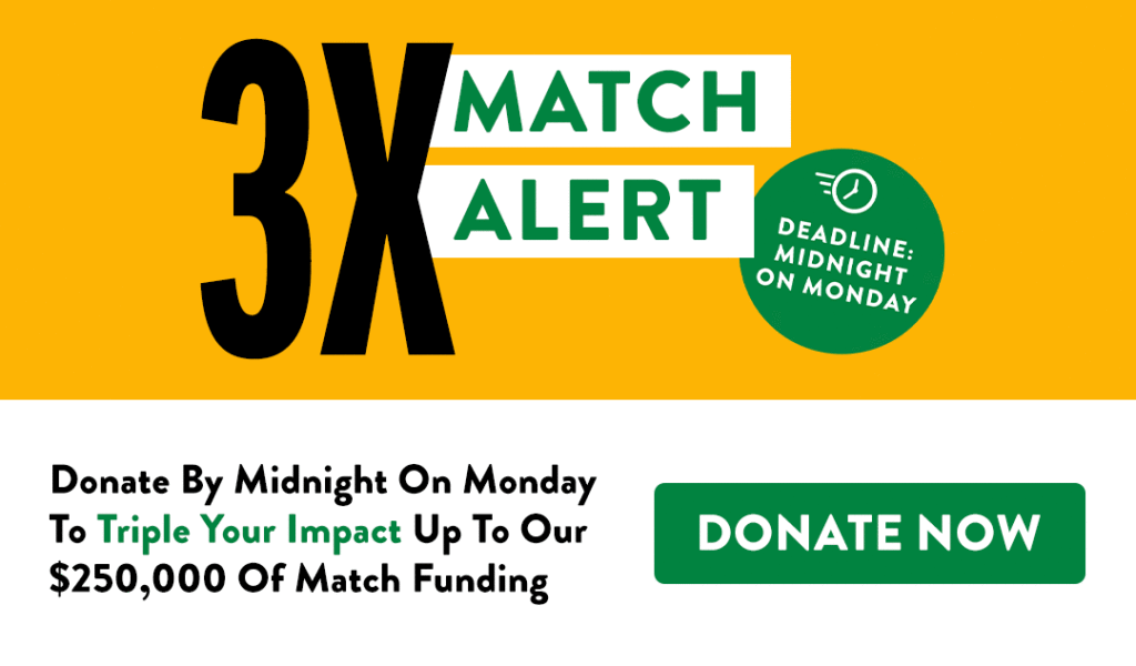 3x Match Alert. Donate By Midnight On Monday